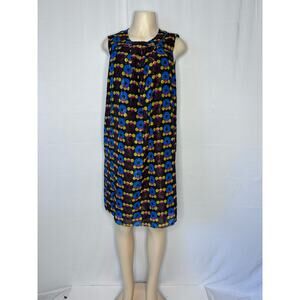 Anna Sui 20th Anniversary Sleeveless Shift Dress Mod Psychedelic
